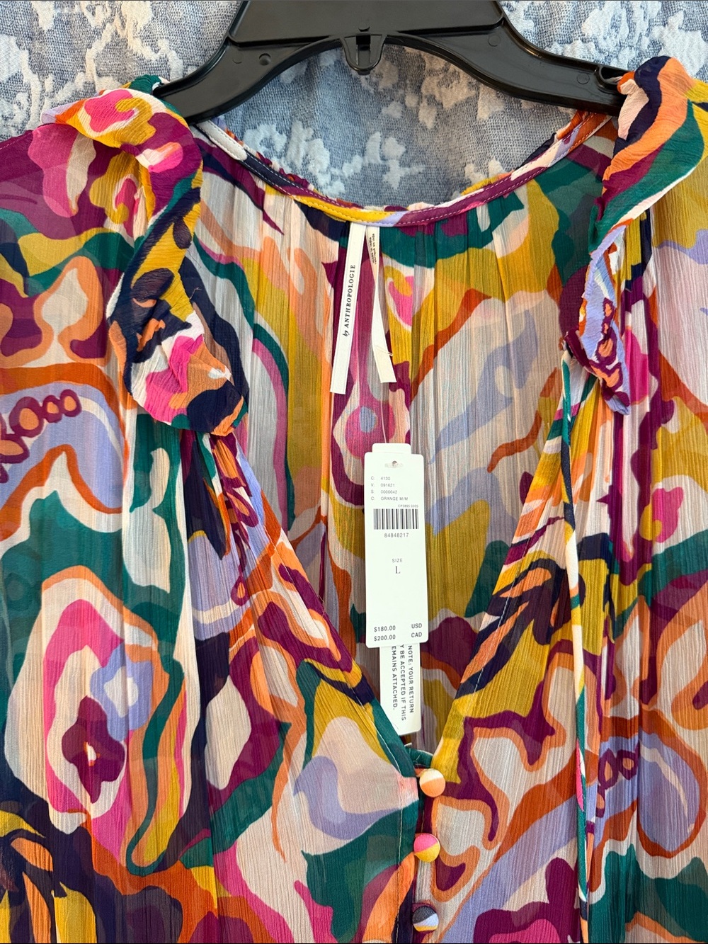 Anthropologie Multicolor Abstract Floral Tiered Maxi Dress - Picture 2 of 4